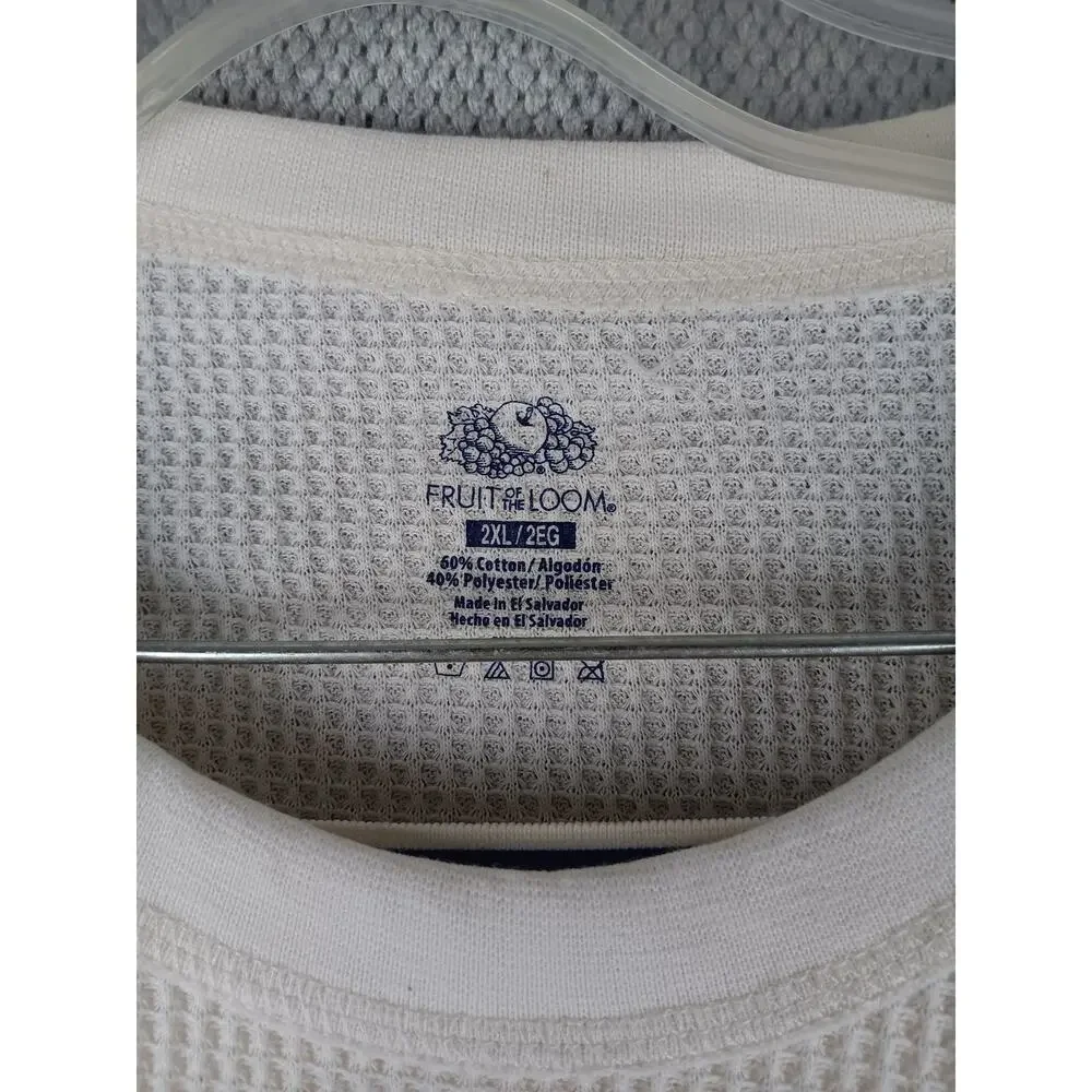 Vintage Fruit of the Loom Thermal‎ Long Johns Set Mens 2XL White Waffle Knit